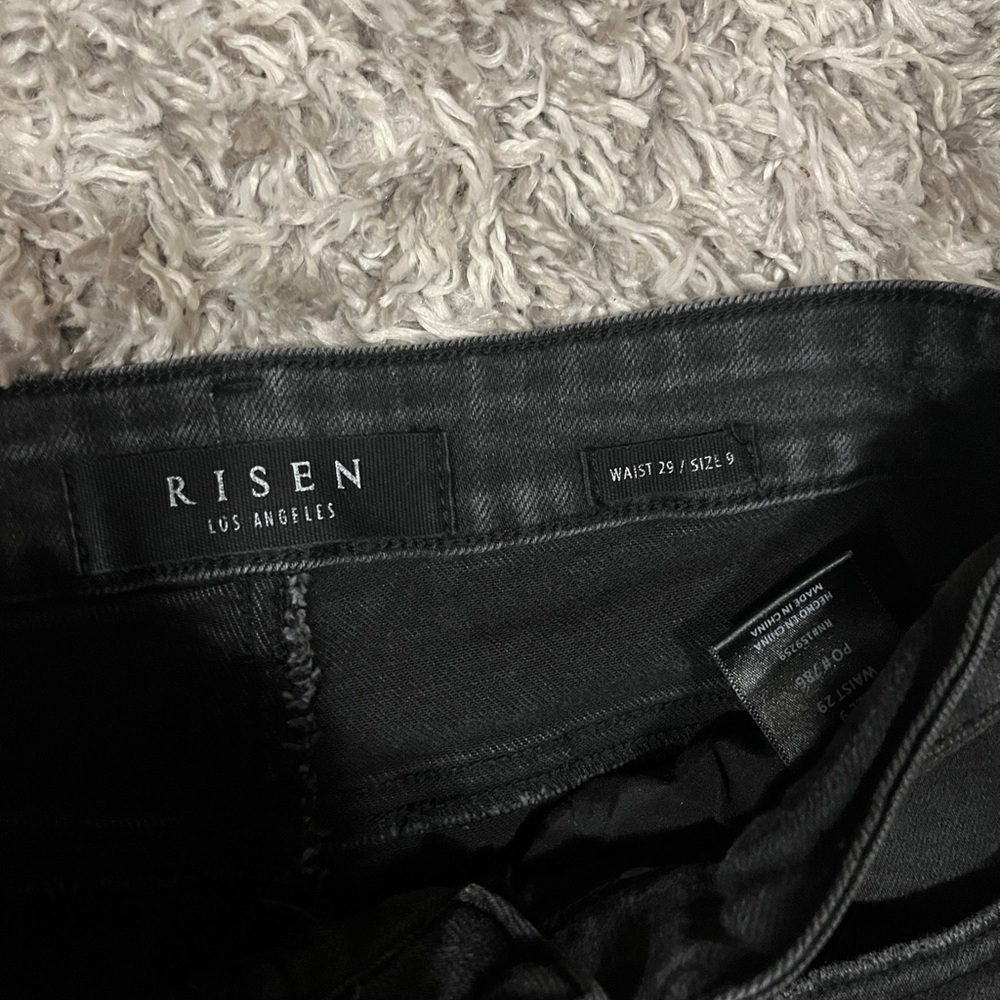 Women's Black Ankle Flare Jeans - Picture 2 of 4
